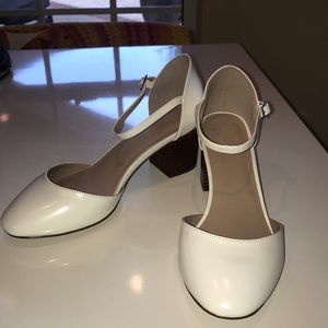 ASOS white block heals wide fit width